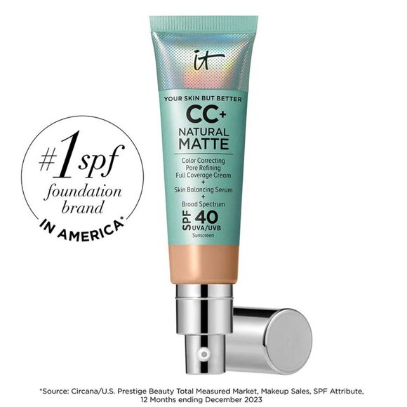 IT Cosmetics CC Oil-Free Matte Cream with SPF 40 Light Medium - Picture 1 of 3